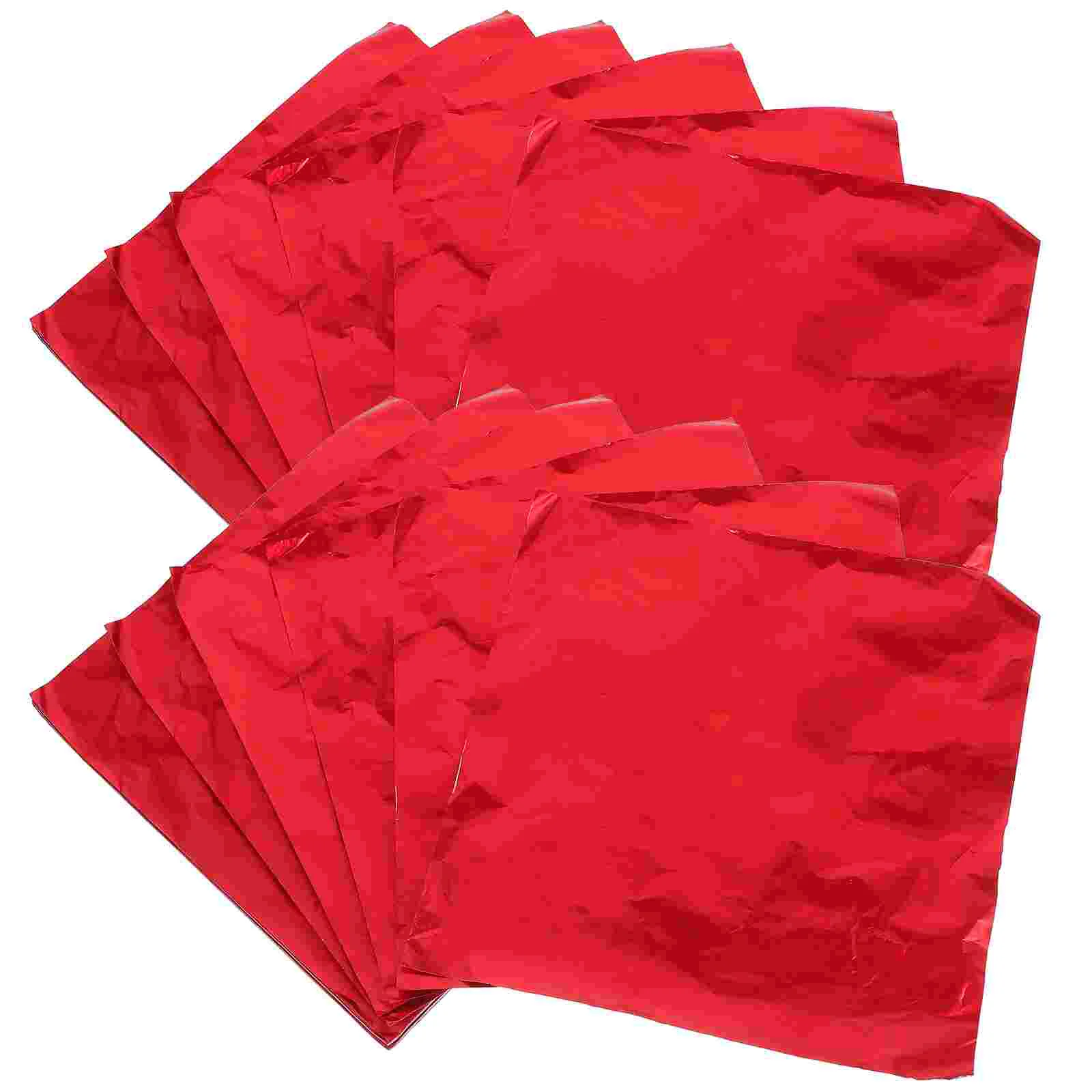 

Kisangel Christmas Wrapping Paper Gummy 100Pcs Metallic Foil Paper Sheets Crafts Candies Paper