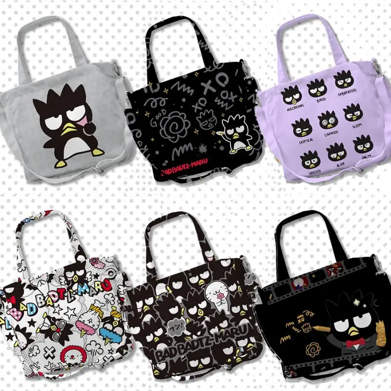 

Kawaii Sanrio Bad Badtz Maru Cartoon Student Shoulder Bags Messenger Bag Girl Canvas Bag Tote Bag Handbag Anime Peripherals Gift