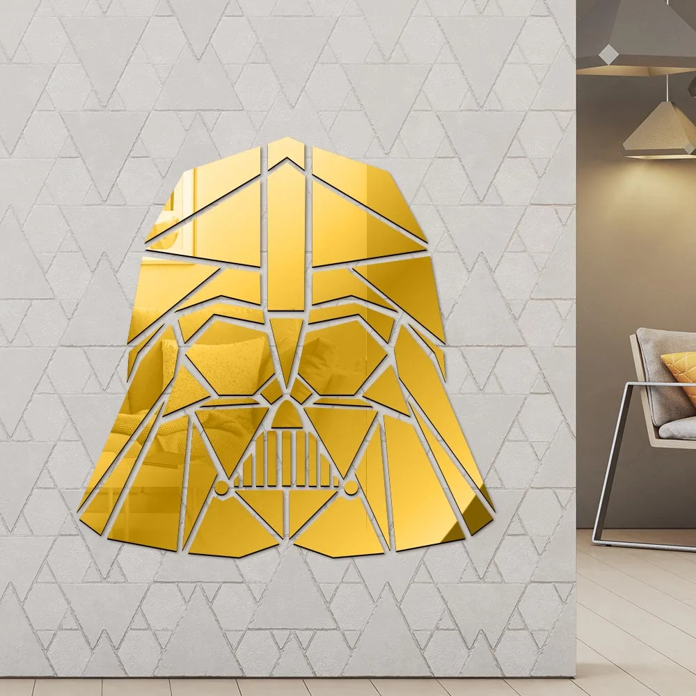 

Fictional Character Jedi Knight DIY Acrylic Wall Stickers For Living Room Anakin Skywalker Home Decor Mirror Effect Wall Sign