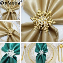 1/3/6Pcs Snowfalke Napkin Rings Gold Silver Christmas Napkin Holder Buckles for Wedding Banquet Party Dinner Table Decor HWC294