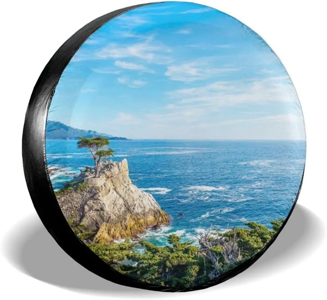 

Delumie лучшие чехлы для запасных шин Pebble Beach, портативные универсальные чехлы для колес, мощный солнцезащитный водонепроницаемый чехол для шин SUV Trai