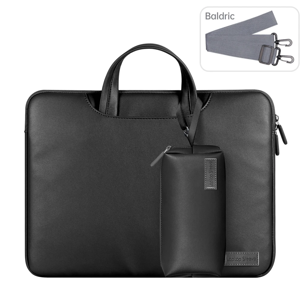 Premium Leather Laptop Handbag – Shockproof Briefcase for Business Professionals