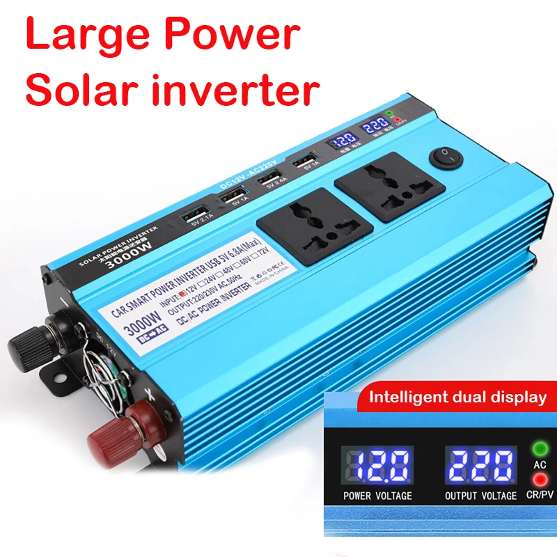 Peak Power 3000W/4000W Power inverter DC 12V to AC 220V 4 USB car