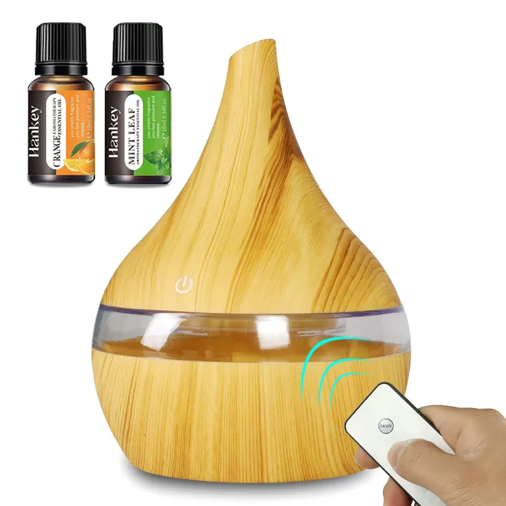 Ultra Quiet Humidifier 300ml USB Aromatherapy Diffuser with 7-Color LED Night Light & Remote Control for Bedroom and Office
