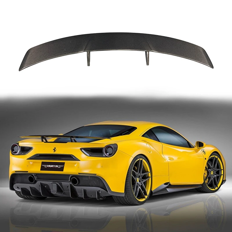 

For Ferrari 488 GTB 2015-2018 Spider Carbon Fiber Rear Trunk Spoiler High Tail And Large Tail Body Kit Car Tuning Accsesories