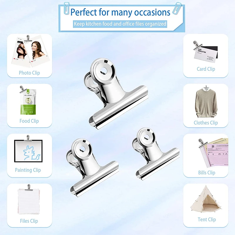 10pcs Stainless Steel Mini Hinge Clips for Versatile Use in Home, Office, and Kitchen