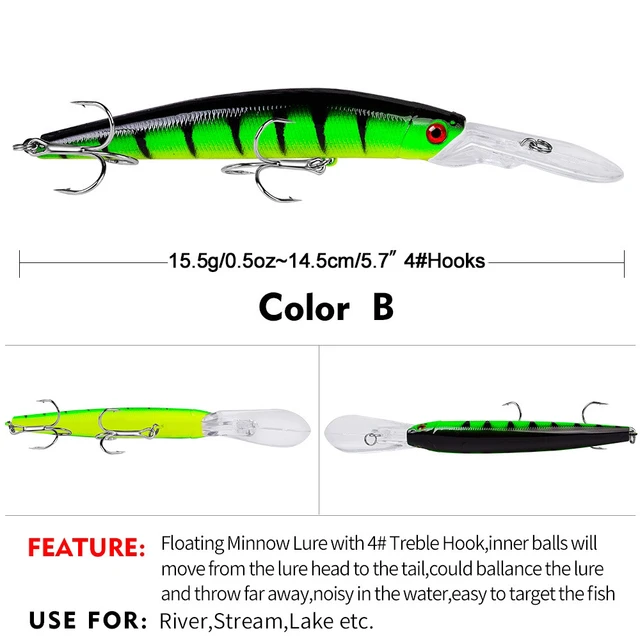 GHOTDA Artificial Bait Long Casting Fishing Lures Hard Bait 15.53g