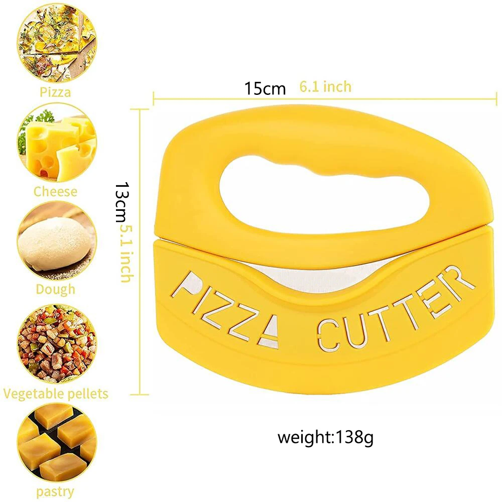 Large Pizza Cutter Rocker With Cover Pizza Cutting Knife With Stainless Steel Blade Pizzas Rocker/Slicer Tools 0877