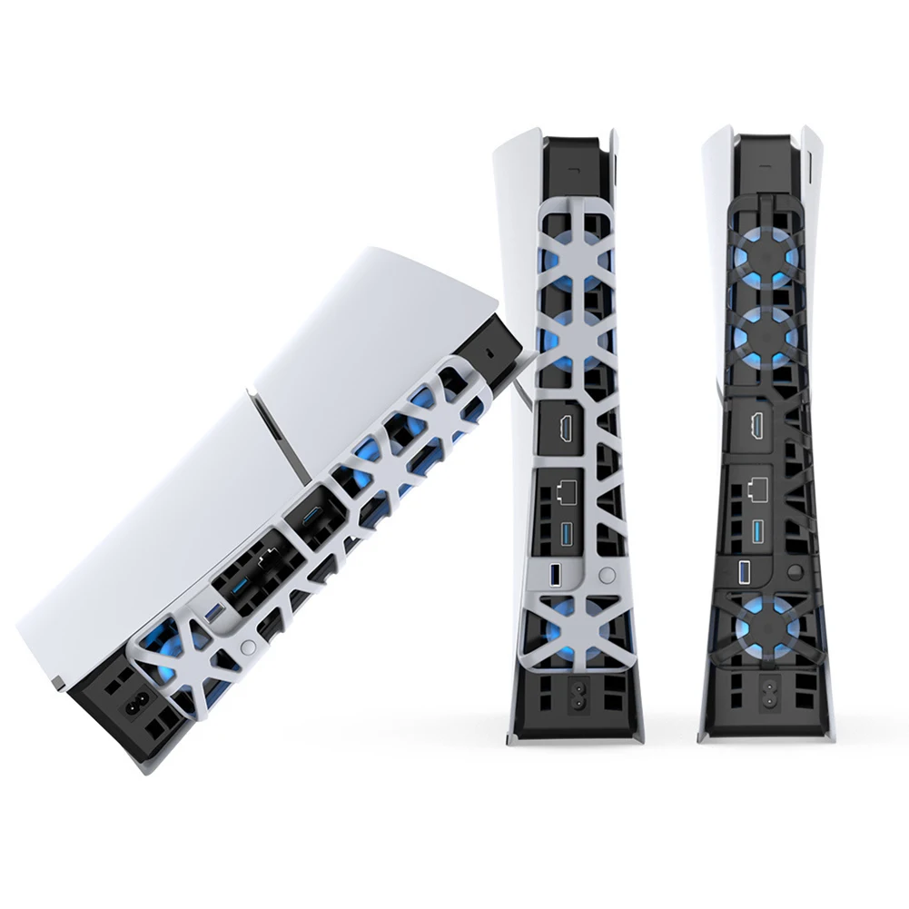 Efficient Cooling System for PS5 Slim Console with LED Light Three High Speed Fans for Optimal Gaming Performance