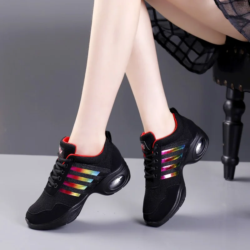 Dance sneakers for woman jazz shoes mesh Modern Outsole Dance Sneakers Breathable Lightweight Dancing fitness shoes for women dance shoes