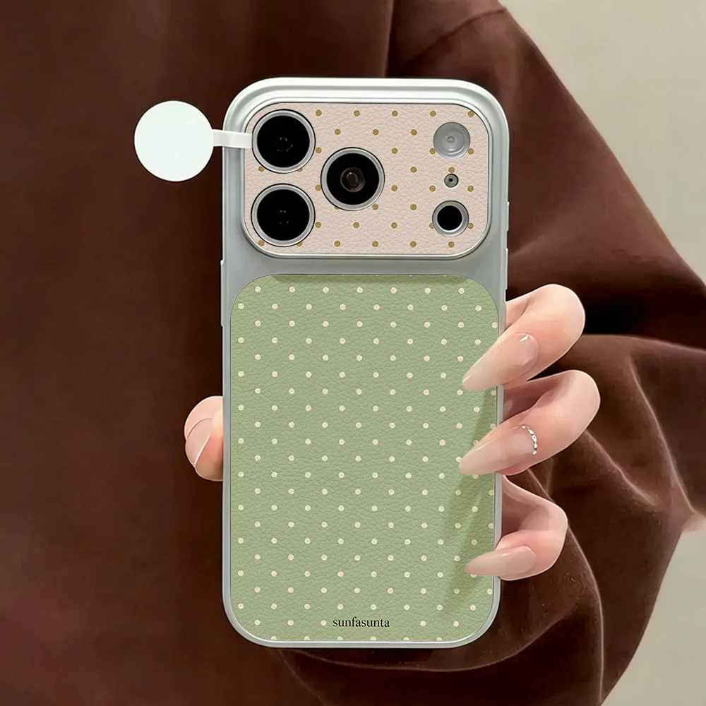 Matcha Green Polka Dot Soft Milk-Style Phone Case