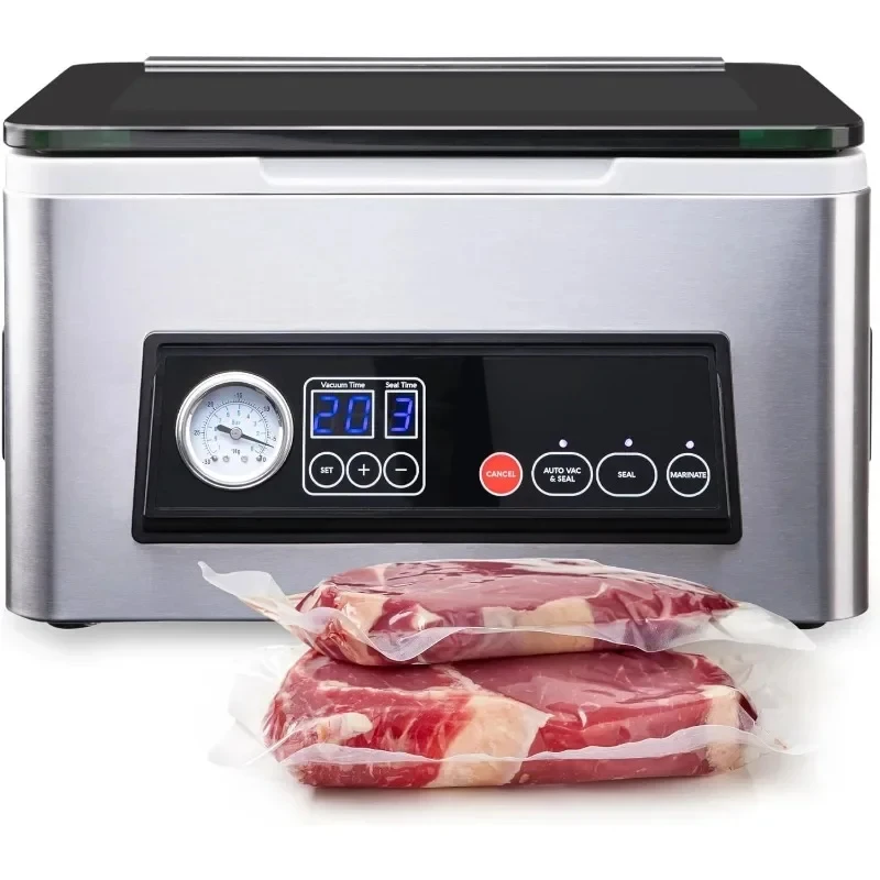 Chamber Sealer Machine Wet Foods Meat Vacuum Packing Machine Compact with Vaccum Sealer Bar