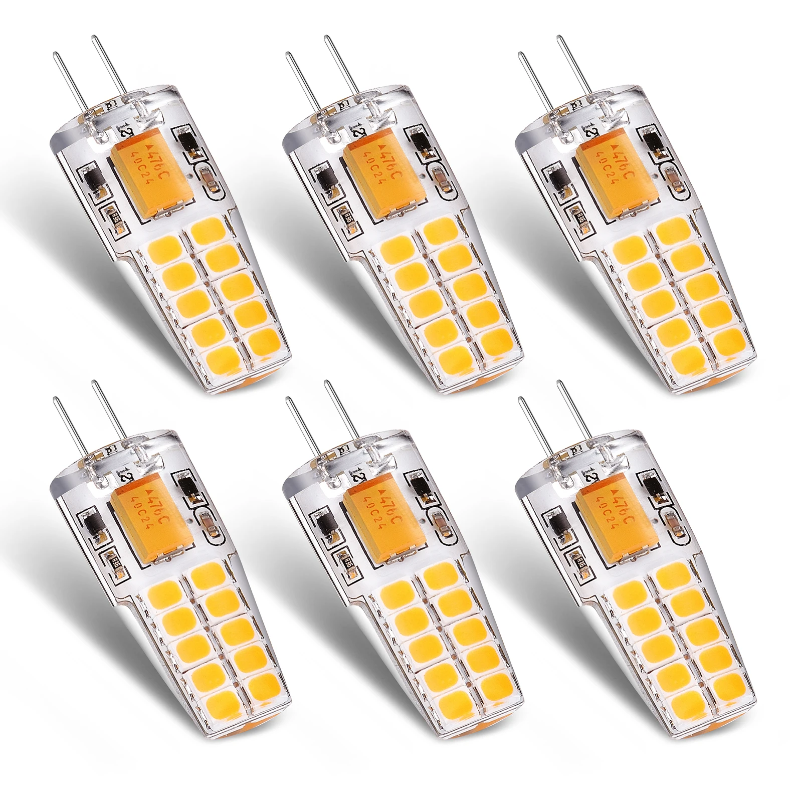 6 Pack G4 LED Lamp growing lamp bulb AC DC 12V 3W 2835 SMD 20LED Corn Led Bulb 4000k 280lm Replace 30W Halogen Lamp Spotlight