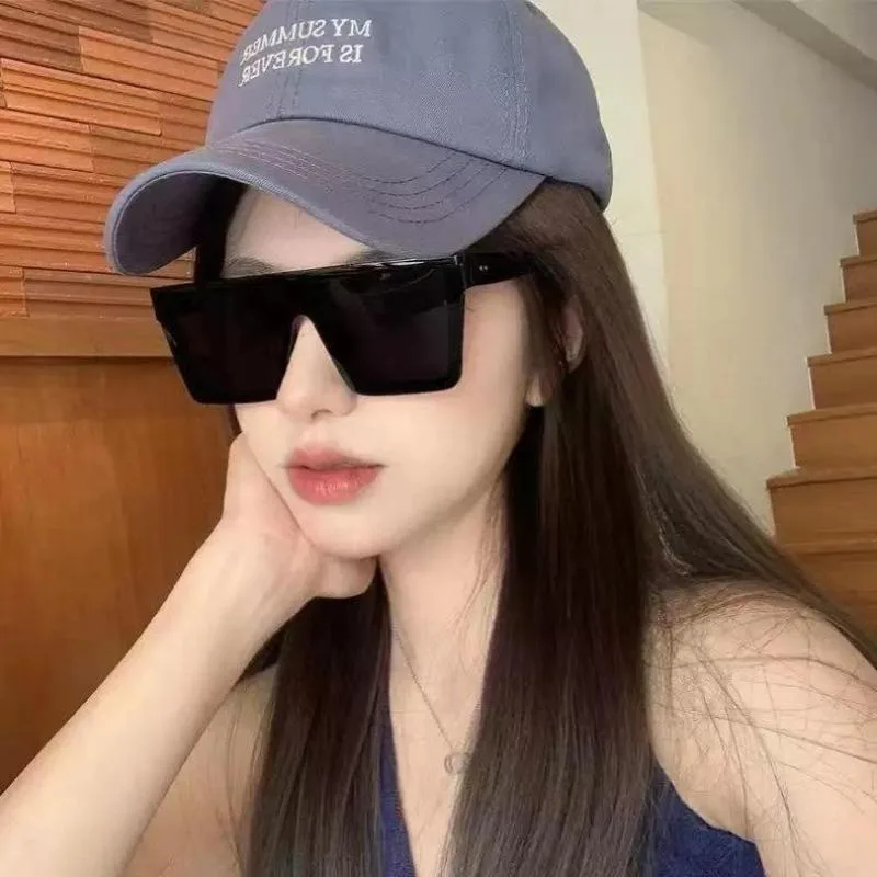 Retro Übergroße Sonnenbrille Anti Uv Y2K Neue Mode Koreanischen Stil Marke Hip Pop Brillen Outdoor UV400 Schutz – Detail 1