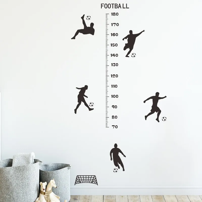Children Height Measuring Chart Kids Growth Height Chart Wallpapers Football Sports Themed Cartoon Wall Ruler Kids Room Home Playroom Living Room Classroom