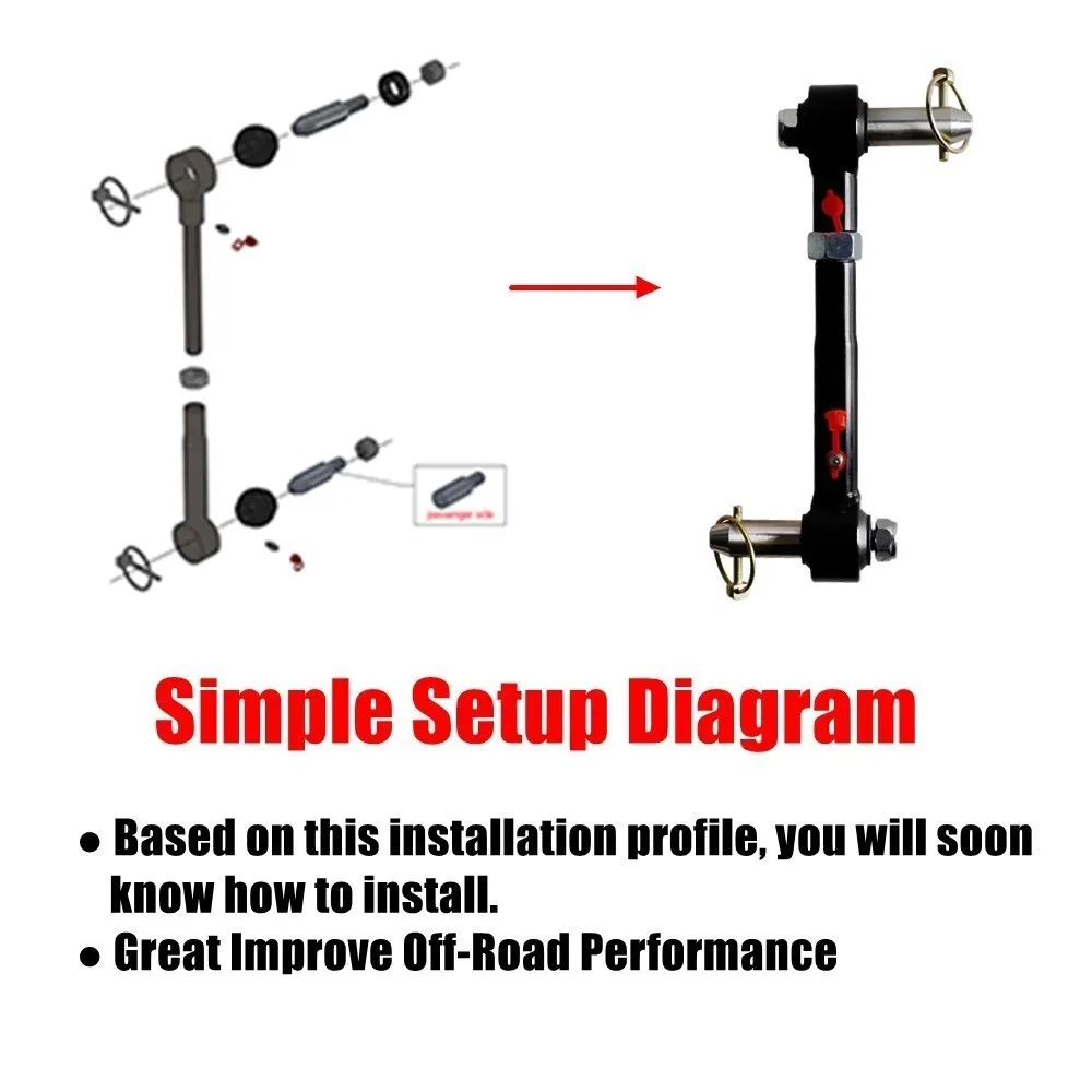 Front Sway Bar Links Disconnects Adjustable Quick Disconnect Parts 2.5-6" Lifts For Jeep Wrangler JK JKS 2/4 Doors 2007