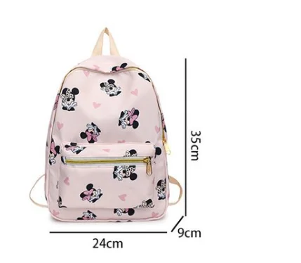Disney Cute Mickey and Minnie Children's Backpack Girls Cartoon Print Large Capacity Book Storage Kindergarten Baby School Bag 5