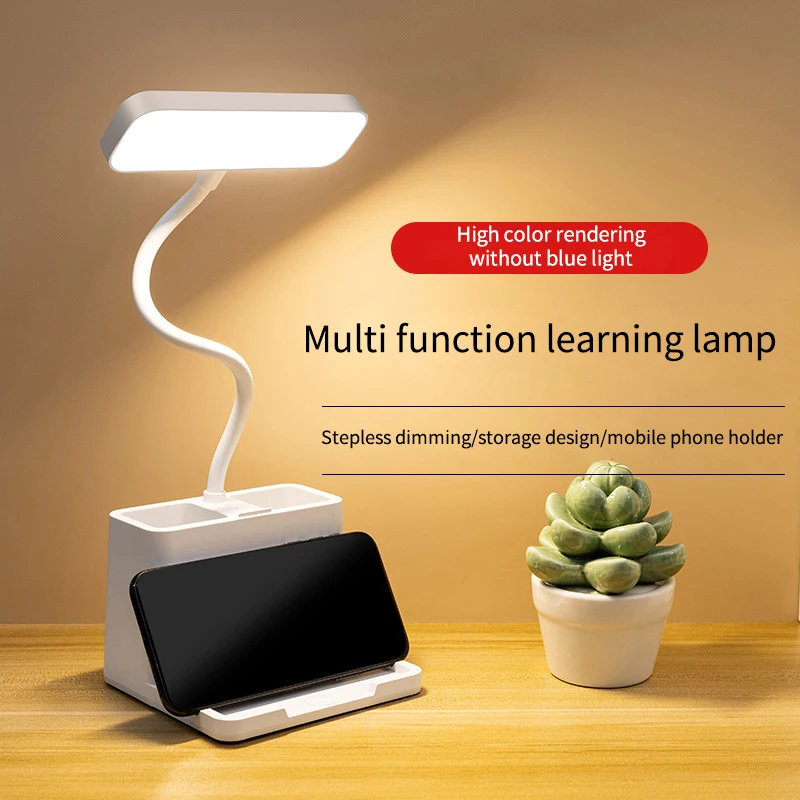 

Multi Functional Table Lamp Eyes Protection Touch Dimmable LED Light Student Dormitory Bedroom Reading USB Rechargable Desk Lamp