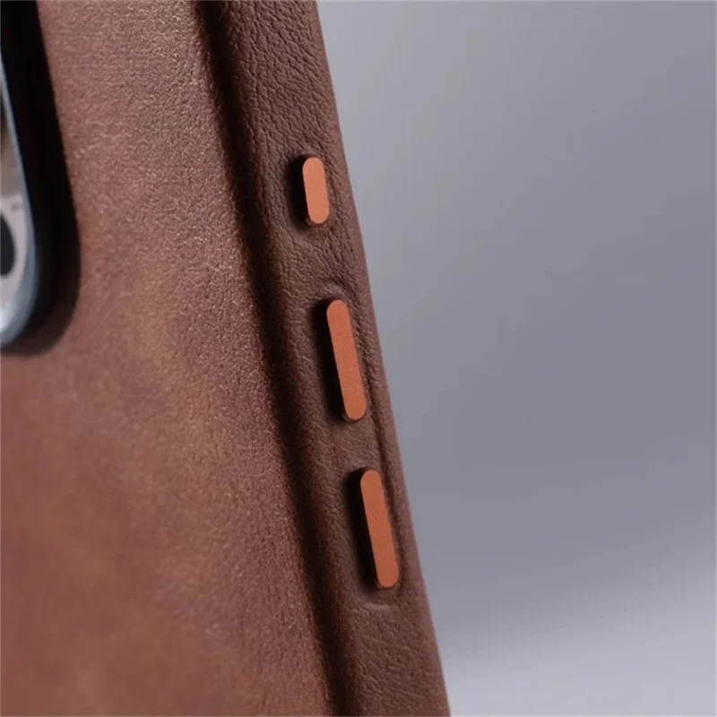 Premium Magnetic Leather Phone Case with Wireless Charging and Shockproof Protection