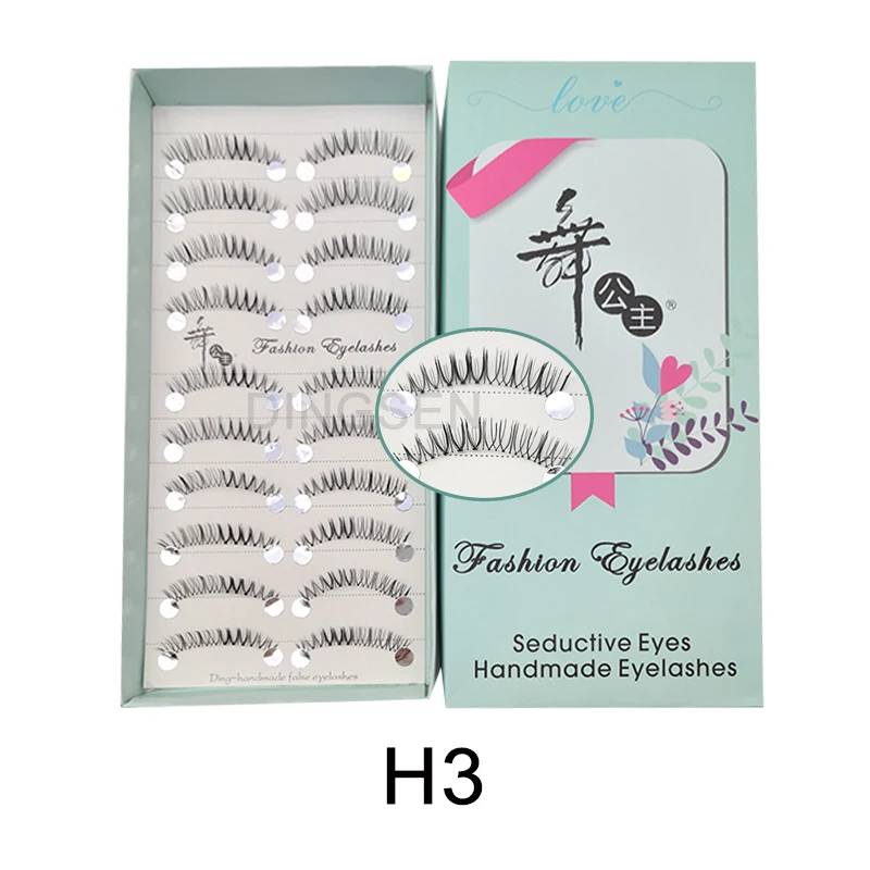 Dramatic Cat Eye Winged False Eyelashes - 10 Pairs with Clear Band