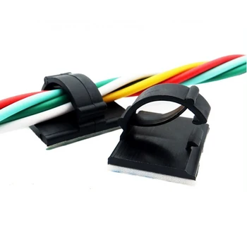 50pcs กาวสายคลิปคลิปลวดสายการจัดการสายไฟสายไฟผู้ถือสาย Clamps สาย Tie สําหรับรถยนต์,สํานักงานและบ้าน 1