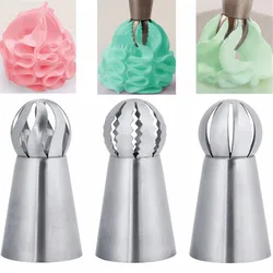 3Pcs/Set Torch Ball Flower Icing Nozzles 304 Stainless Steel Pastry Tube Kitchen Supplies Cake Decorating Tool  supplies cookies