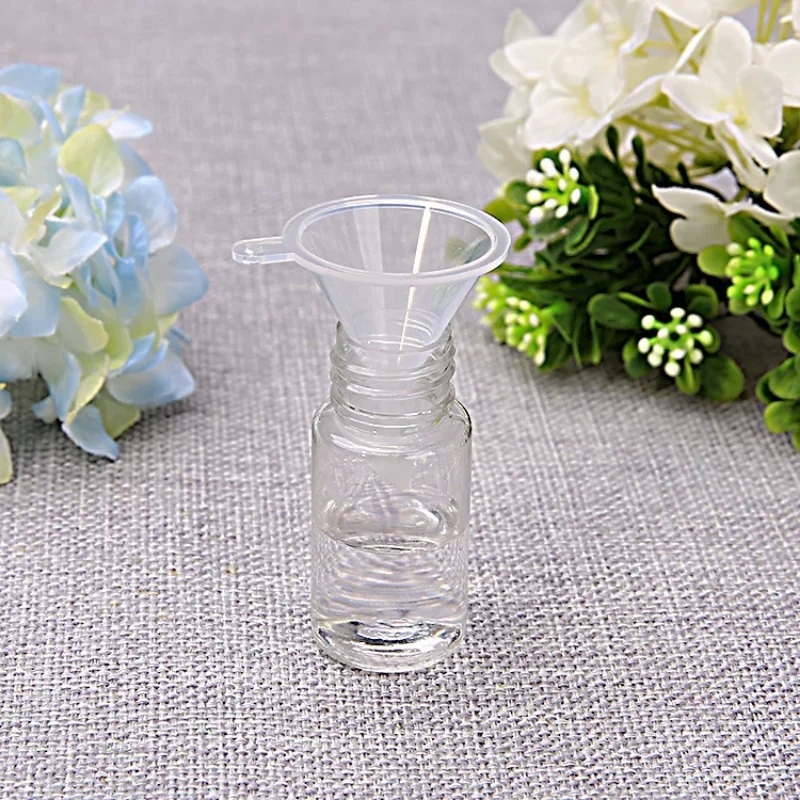 Plastic Filter Funnel 10Pcs/set Transparent Mini Funnels Cosmetics Subpackage Funnels Perfume Diffuser Bottle Liquid Oil Lab Tools Plastic