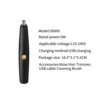 High-quality, efficient, and gentle portable black USB rechargeable mini nose hair trimmer for men. Remove unwanted hair easily  6