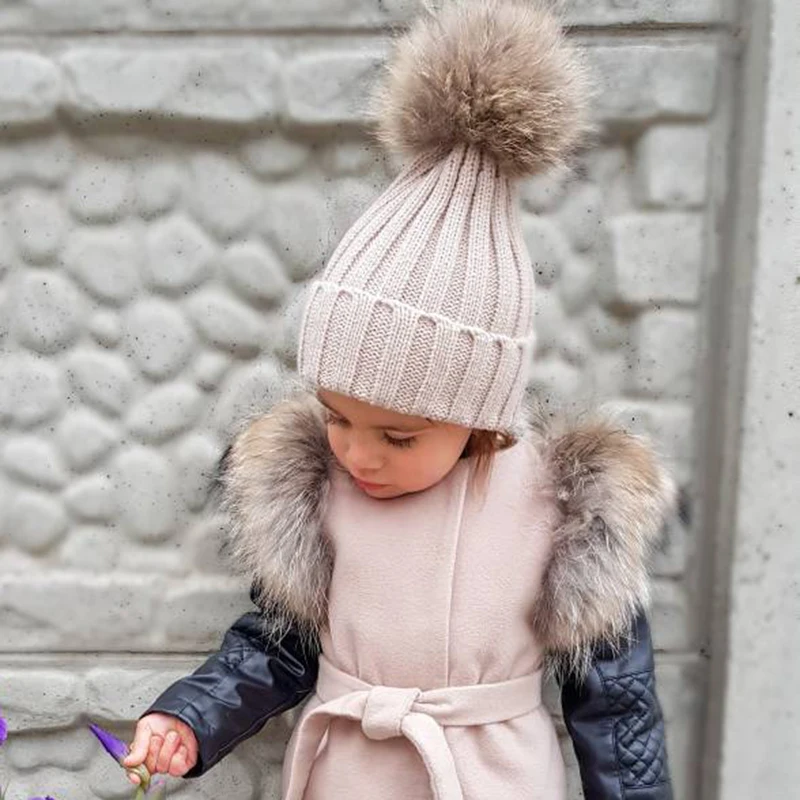 Children hat scarf set for Parent Kids Winter