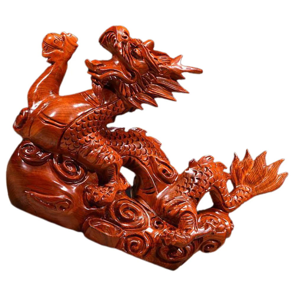 

Modeling Office Car Dashboard Decorations Fairy Garden Wooden Chinese Auspicious Dragon