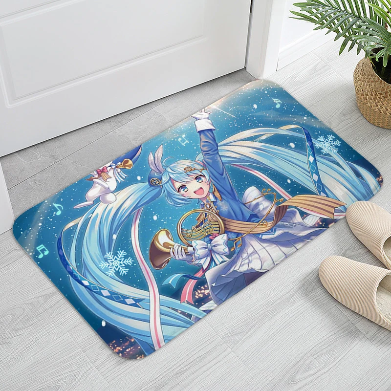 Bathroom Mat Hatsune Miku Balcony Bedroom Rug Hallway Entrance Door Doormat Room Floor Carpet for Kitchen Slip-resistant 3