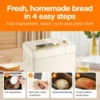 Bread Maker, [2.2LB Max & 15-in-1] Compact Size Bread Maker Machine Metal Material & Auto Nut Dispenser Bread Machine wi 4