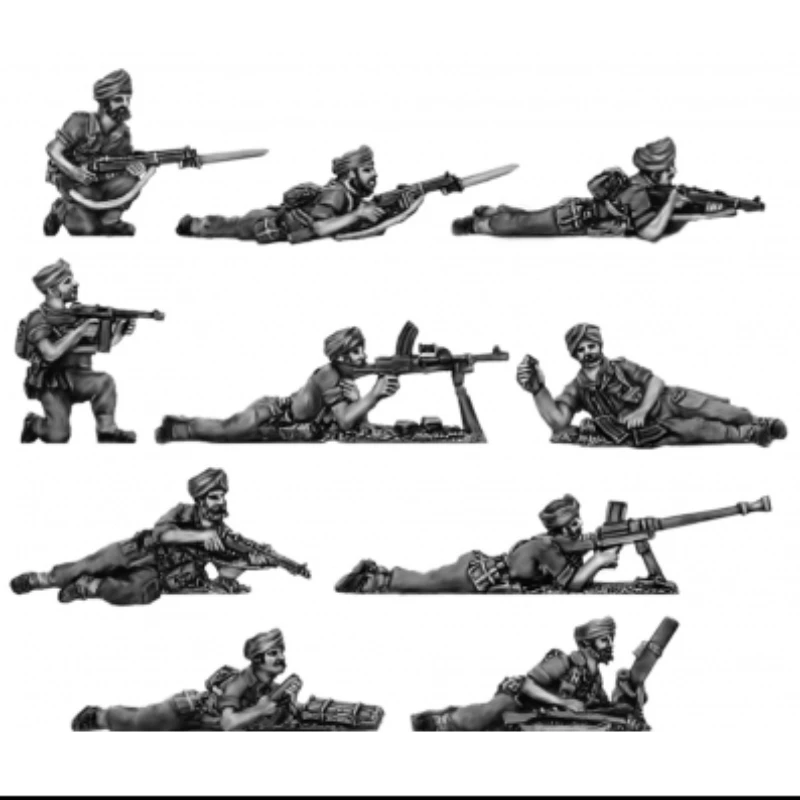 

1/72 фигурка из смолы, литой персонаж, модельные наборы, сикхи-солдаты, 10 человек, сцена, сочетание, несобранный, нецветные, бесплатная доставка