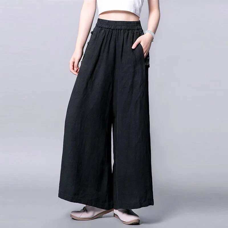 adidas track pants Lucyever Oversize Summer Wide Leg Pants Women High Waist Breathable Cotton Linen Pants Womens Loose Casual Ankle Length Trousers slacks