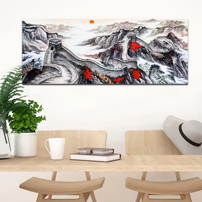 Große Diamant-Stickerei im chinesischen Stil, Tinte, tolle Wand, Diamant-Gemälde, voll quadratisch, rund, 5D-DIY-Mosaik, Kind, Hobby, Geschenk – Detail 4