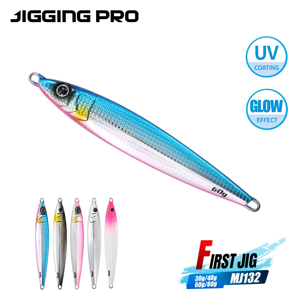 JIGGING PRO Künstliche Angelköder, Jigging-Köder, schnell blinkend, Weitwurf, 30 g, 40 g, 60 g, 80 g, Salzwasser-Angelgerät – Detail 1