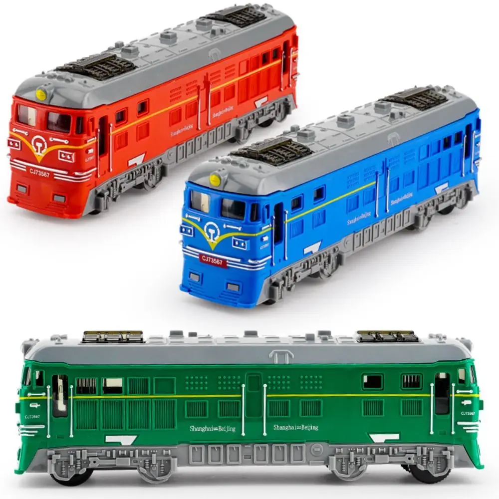 Simulation Scale Inertial Train Model Miniature Pull Back Rail Vehicle Toy Educational Multi-color Train Car Toys Children Gift