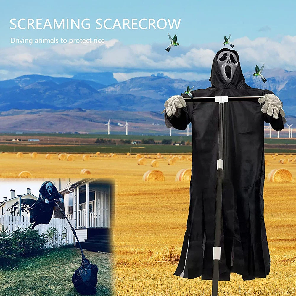 Garden Ghostface Scarecrow Grim Reaper Halloween Decoration 2022 Yard