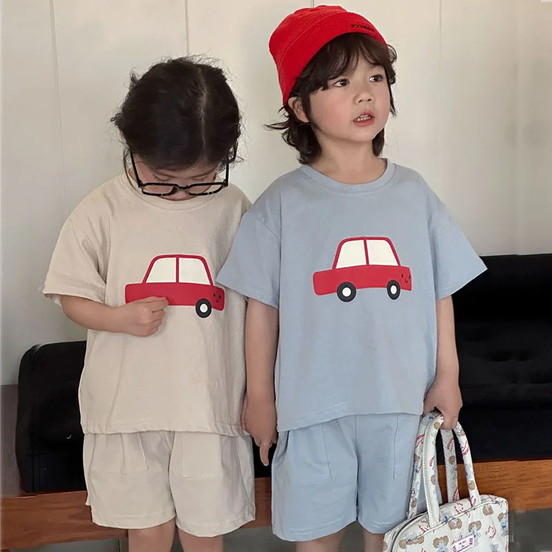 Cute Cartoon Kids Summer T Shirt and Shorts Set