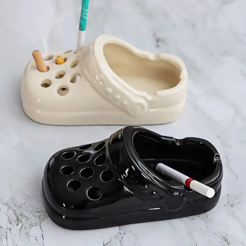 Ceramic Ashtray Cave Shoes Ceramic Ashtray Office High Beauty Cute Living Room Home Trendy Ashtray Desktop Anti Fly Ash