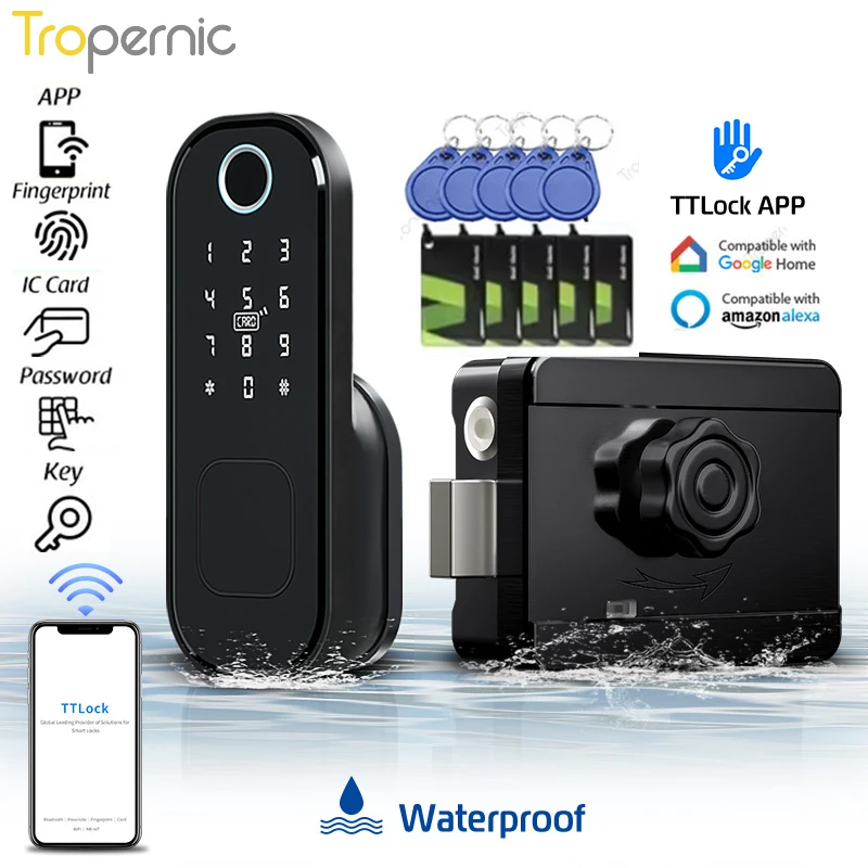 قفل باب ذكي ببصمة الإصبع واي فاي