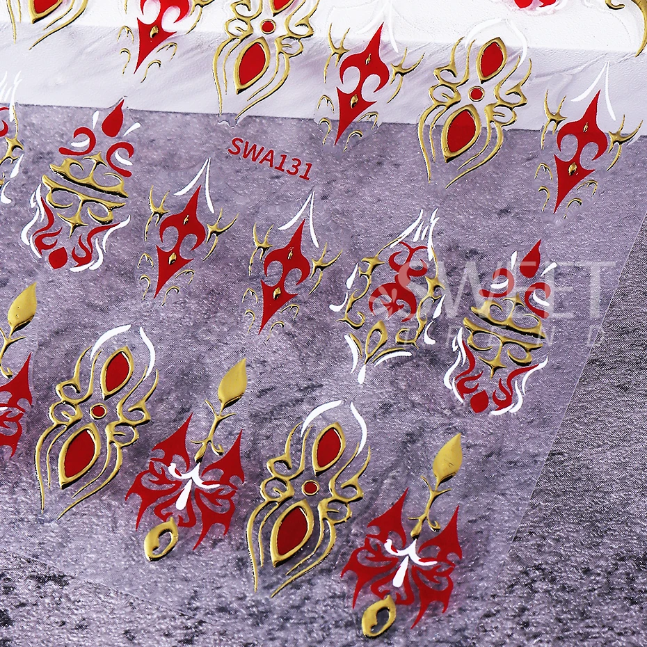 2pcs Gothic Style Nail Stickers Y2K Gold Silver Geometric Totem Design Self-adhesive Nail Decals DIY Manicure Decoration Sliders