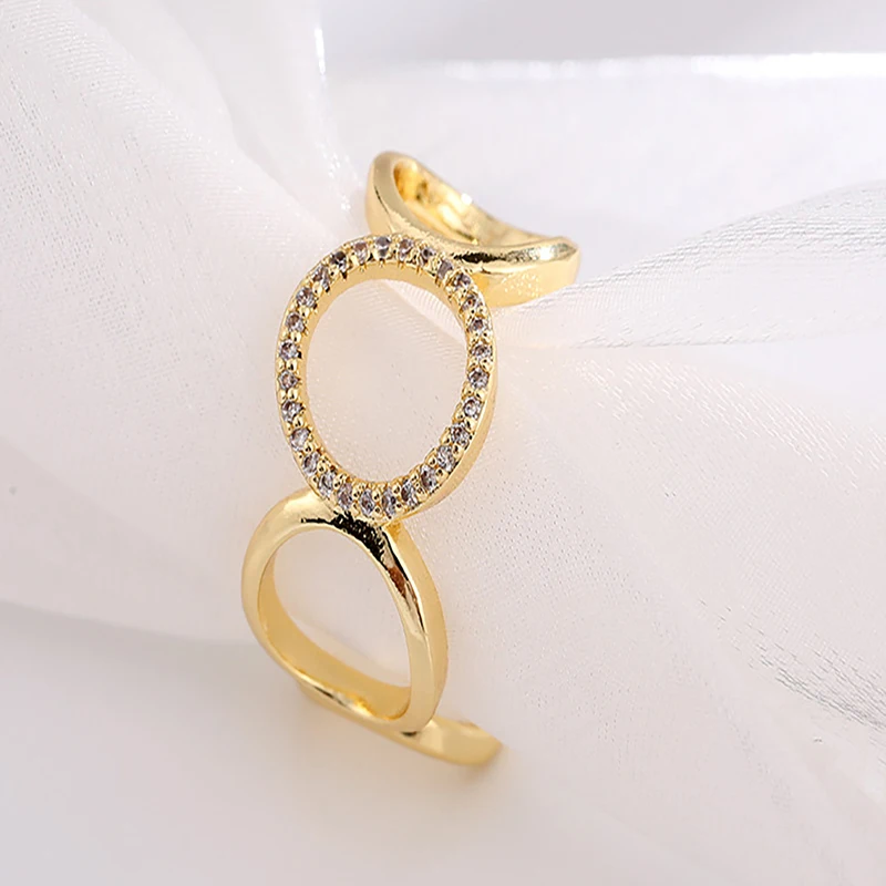 Line structure micro inlaid zircon fashionable women's ring