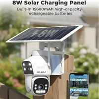 GENBOLT 2.5K AOV Solaire WiFi Caméra De Surveillance Extérieur sans Fil, Enregistrement 24/7 3MP+3MP IP Caméra Surveillance Batterie avec détection IA 90FT,8W 15600mAh Caméra CCTV Double WiFi 2.4&5GHz 8