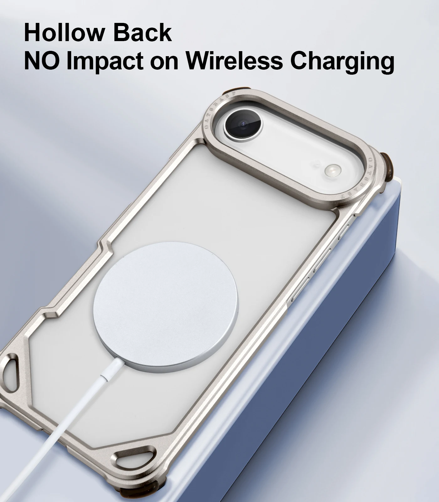 Sleek Metal Slim Phone Case - Frameless Minimalist Design with Wireless Charging Compatibility