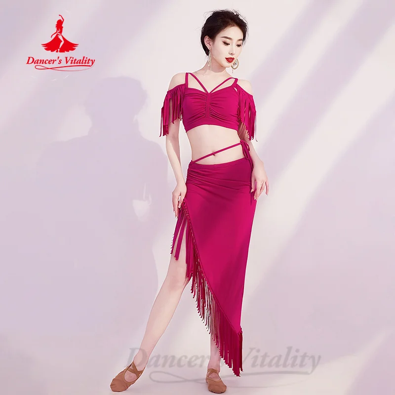 BellyDance Practice Set Customized Long Sleeved Top+Chiffon Long Skirt 2pcs Oriental Dance Professional Performance Clothing