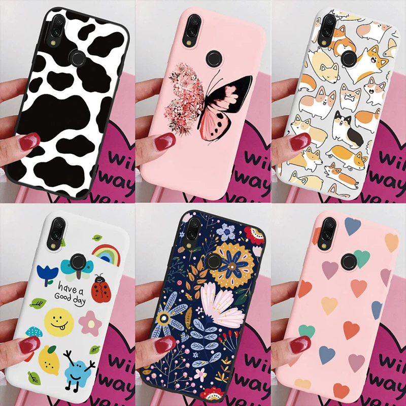 Per Xiaomi Redmi Note 7 Custodia Love Heart Dog Butterfly Leopard Milk Flower Carino Divertente Cover Posteriore Per Redmi Note7 Pro Phone Funda