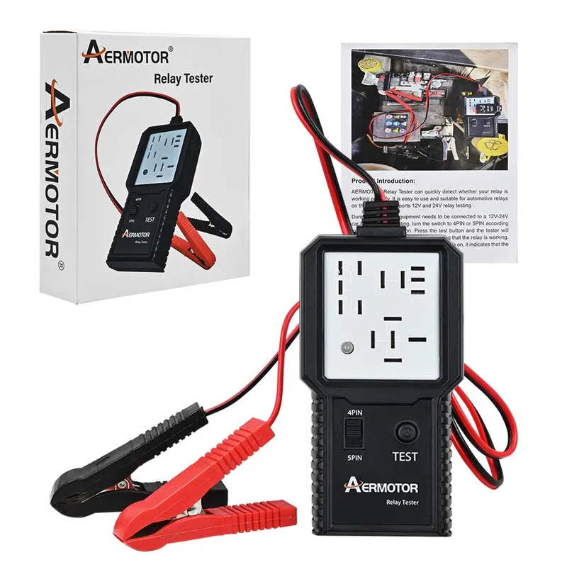 AERMOTOR Car Relay Tester 12-24V Battery Checker LED Indicator Light Voltage Automotive