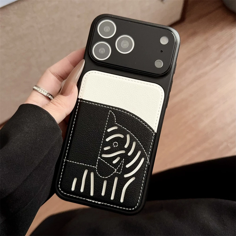 Cute Cartoon Horse Pattern Leather Wallet Case with Card Slots Cover