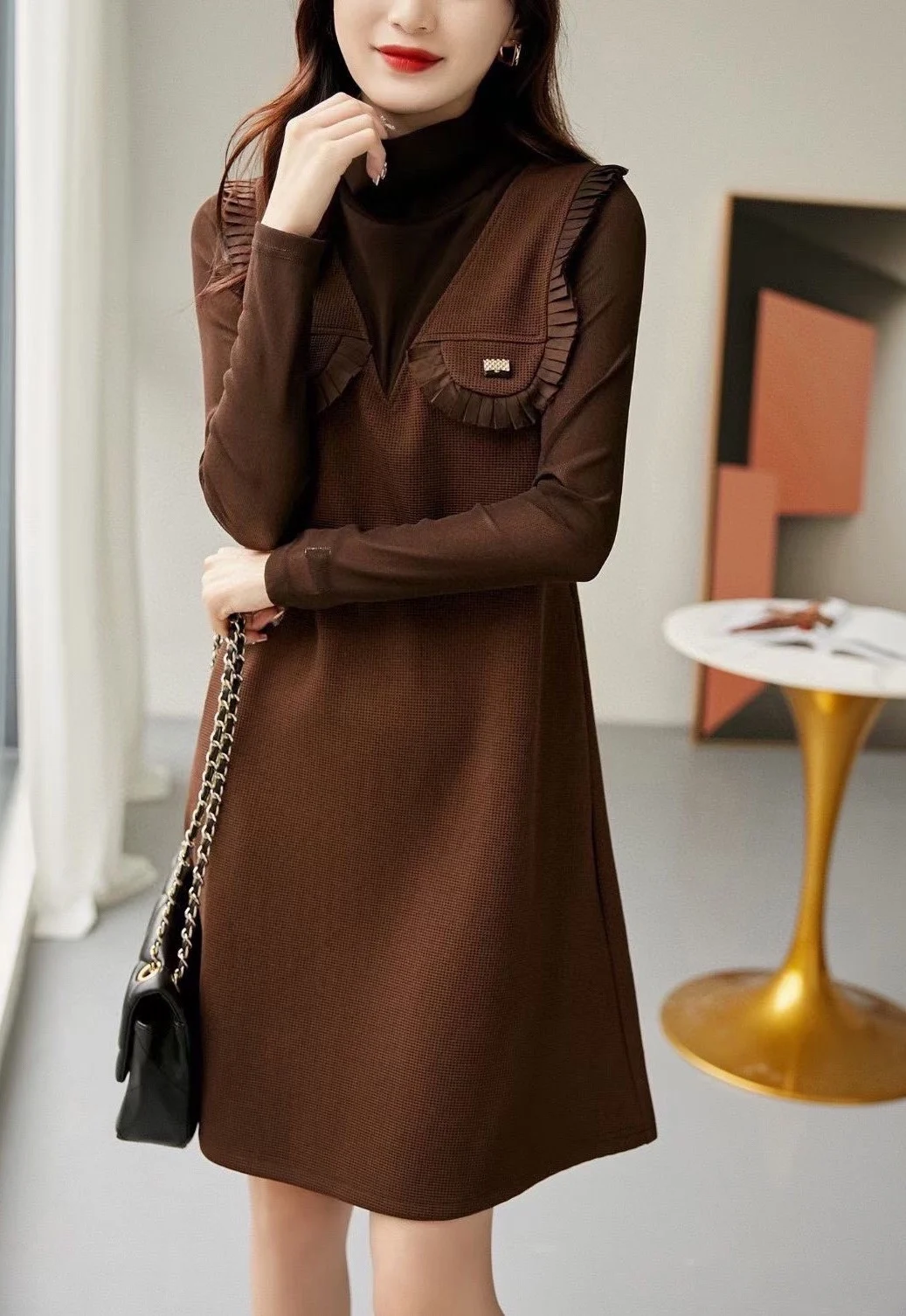 

2023 Autumn/Winter Fashion New Women's Clothing Stringy selvedge dress 0905